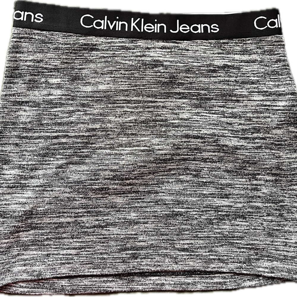 CALVIN KLEIN GREY ACID WASH MINI SKIRT
